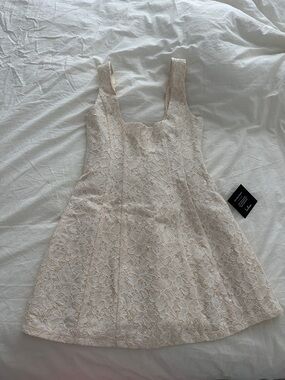 Cream Lace A-Line Mini Dress